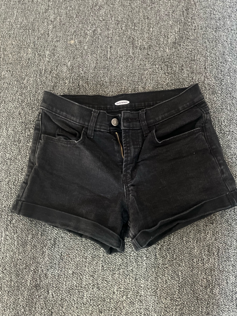 Old Navy Black Women's Denim Roll-Up Shorts